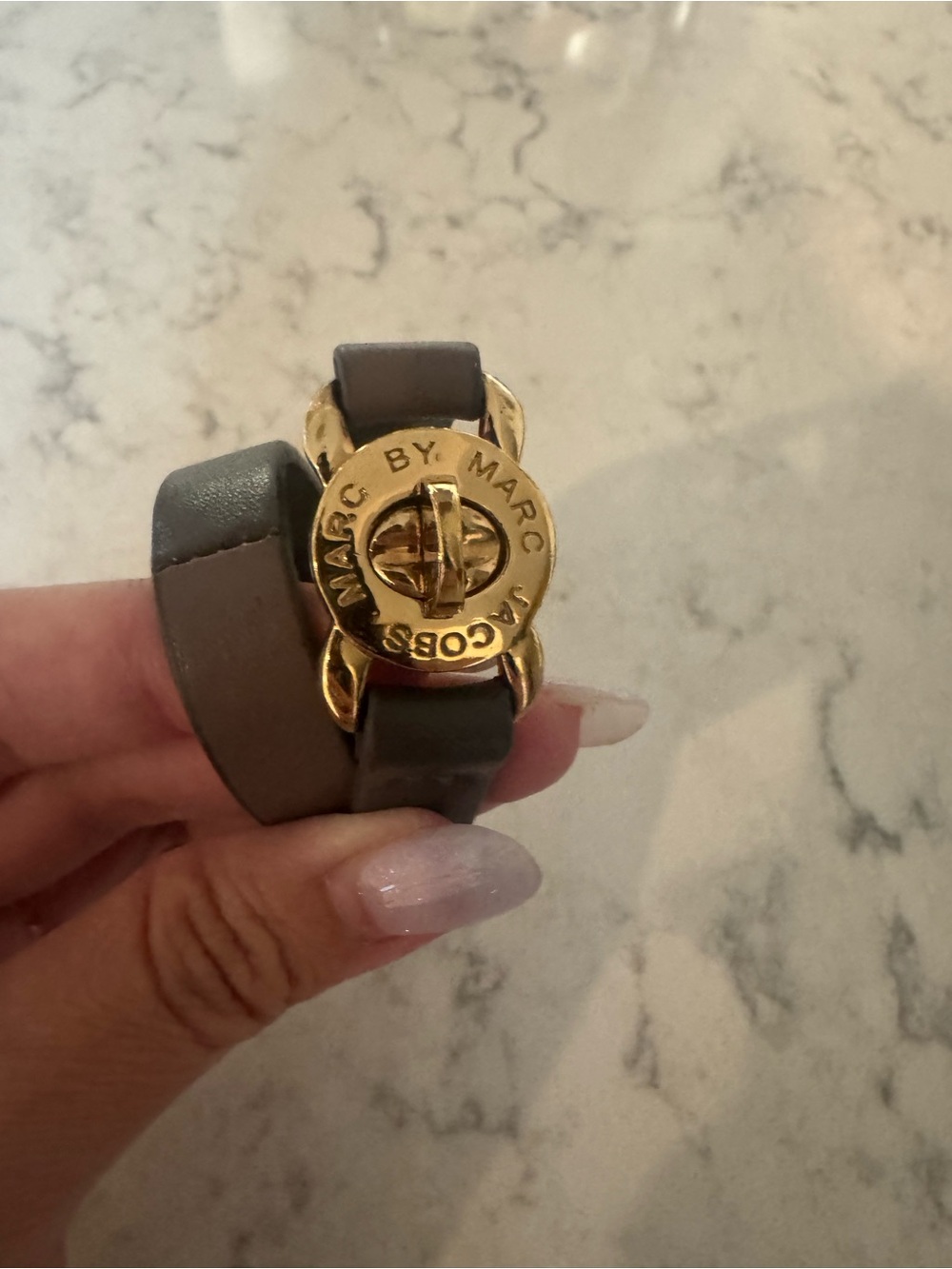 Marc by Marc Jacobs Leather Turnlock Wrap Bracelet